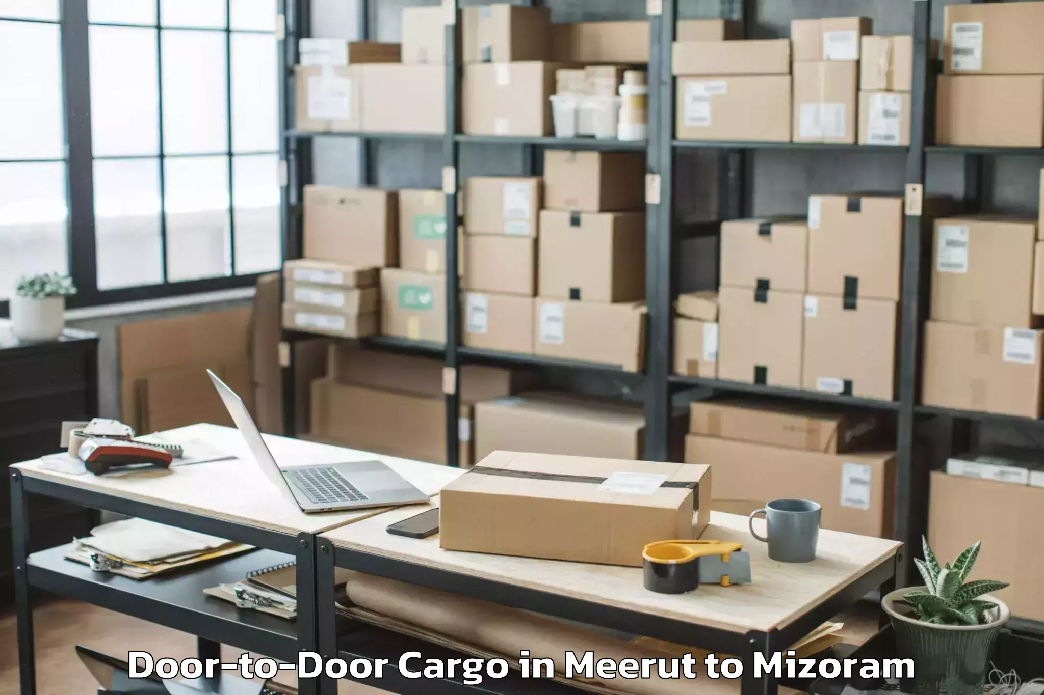 Book Meerut to Saitlaw Door To Door Cargo